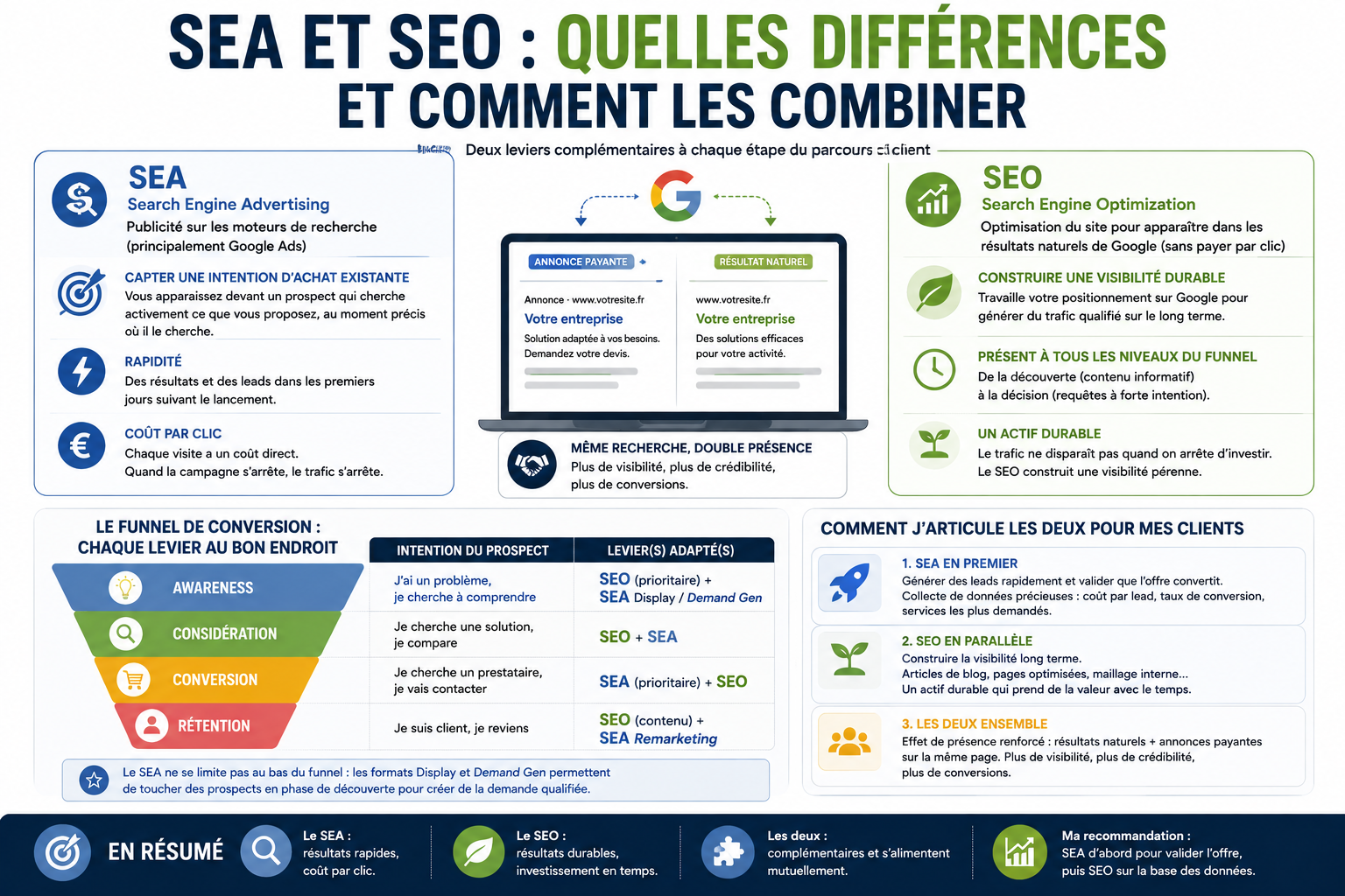 SEA et SEO : quelles différences et comment les combiner